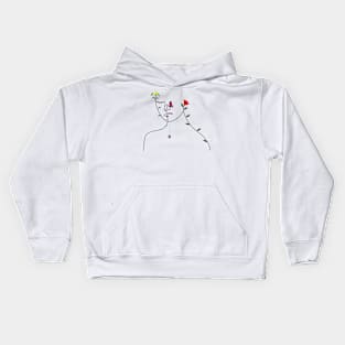 Lady Nature | One Line Drawing | One Line Art | Minimal | Minimalist Kids Hoodie